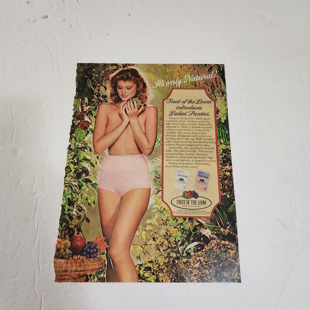 Vintage Print Ad Fruit of the Loom ladies panties model underwear 1984 clipping